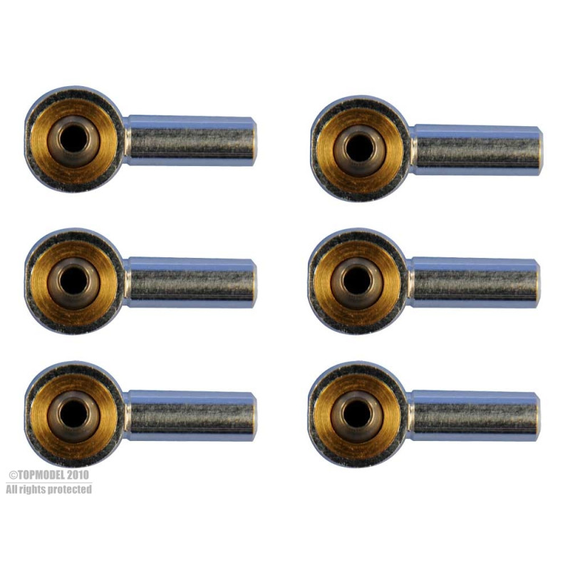 CHAPE A ROTULE ALU M2 6pcs