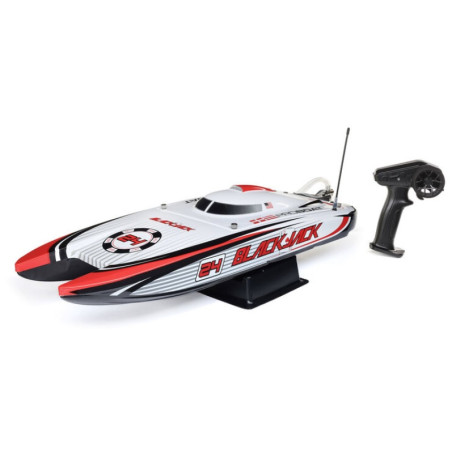 Blackjack 24" V2 Catamaran Brushless RTR, Vegas Offshore rouge et blanc