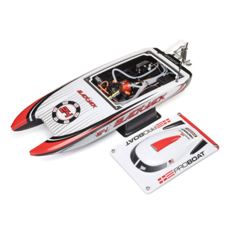 Blackjack 24" V2 Catamaran Brushless RTR, Vegas Offshore rouge et blanc