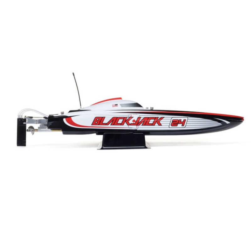 Blackjack 24" V2 Catamaran Brushless RTR, Vegas Offshore rouge et blanc