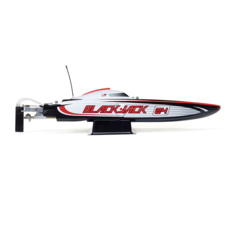 Blackjack 24" V2 Catamaran Brushless RTR, Vegas Offshore rouge et blanc