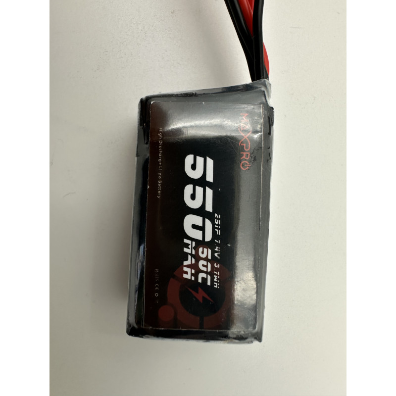 Batterie Lipo MaxPro 7.4V 550 mah en 50C JST-BEC