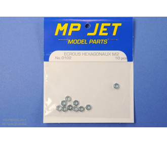 ECROU HEXAGONAL M2 10pcs - FLASH RC 2