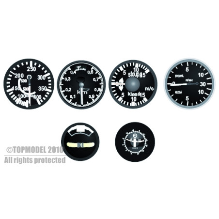 SET D'INSTRUMENTS PLANEURS ANCIENS TCHEQUE 1:5 - FLASH RC