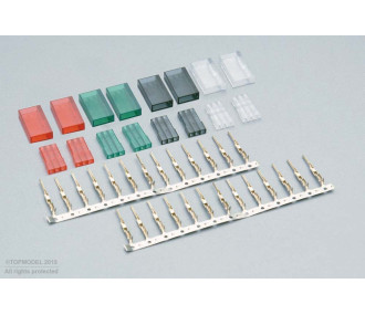LOT DE 8 CONNECTEURS COULEUR FEMELLE FUTABA A MONTER