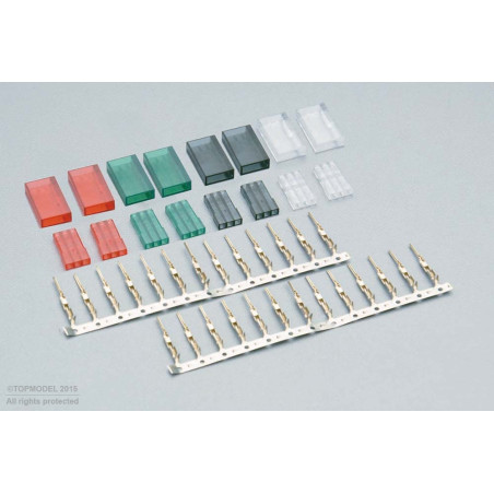 LOT DE 8 CONNECTEURS COULEUR FEMELLE FUTABA A MONTER - FLASH RC