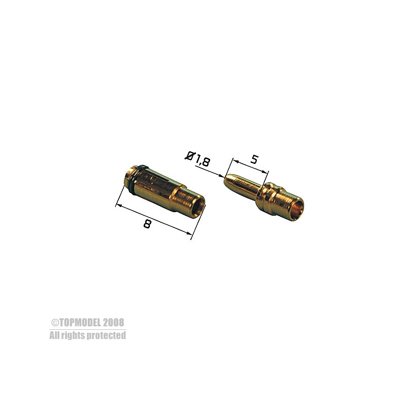 CONNECTEURS MP JET GOLD 1,8 2paires - FLASH RC