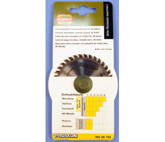Proxxon LAME DE SCIE CIRCULAIRE 80x1,6x10 mm - FLASH RC 2