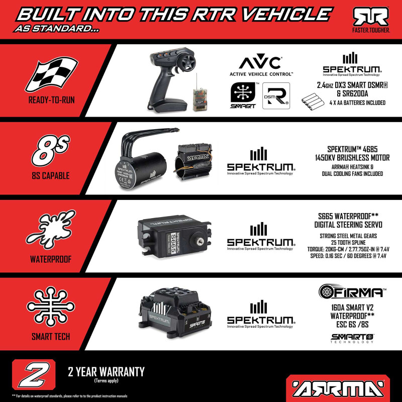 1/7 LIMITLESS 8S AVC 4X4 RTR Brushless Street Speed, Red/Black - ARRMA