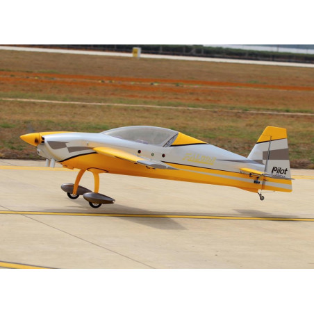 Aereo acrobatico EXTRA NG 90" - (apertura alare 2,29 m) - Giallo, bianco, argento