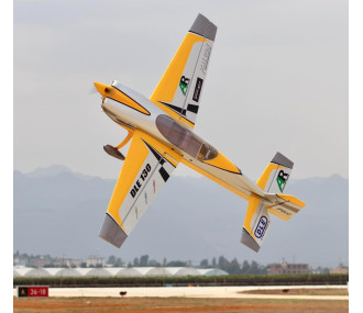 Avión acrobático EXTRA NG 90" (envergadura: 2,29 m) - Amarillo, blanco y plateado 2