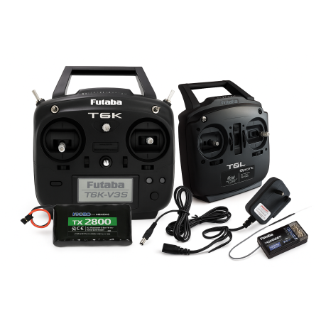Pack Ecolage Futaba 6K Mode 1 + chargeur + batterie + radio Futaba 6L et récepteur