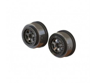 ARRMA SC 2.2'/3.0' Wheel 14mm Hex Black Chrome (2) - ARA510098 - FLASH RC