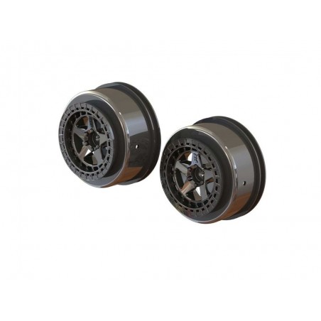 ARRMA SC 2.2'/3.0' Wheel 14mm Hex Black Chrome (2) - ARA510098 - FLASH RC