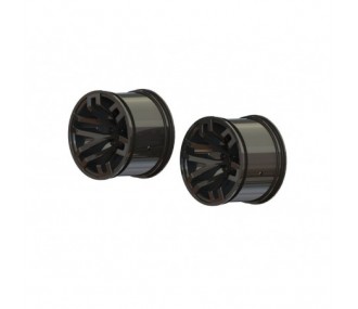 RC Car Parts - ARRMA MT 2.8' Wheel 14mm Hex Black Chrome (2) - ARA510099 - FLASH RC