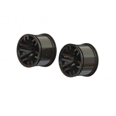 RC Car Parts - ARRMA MT 2.8' Rueda 14mm Hex Negro Cromo (2) - ARA510099 - FLASH RC