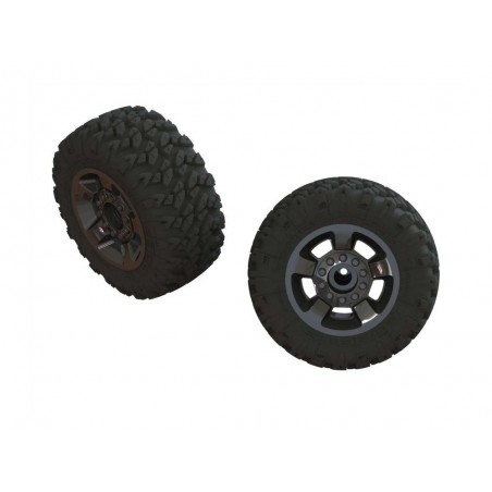 ARRMA AR550053 Ragnarok Mt  Tire ST Glued(Blk Chrome)(2) - ARA550053 - FLASH RC