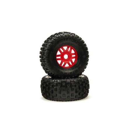 ARRMA DBOOTS  Fortress  Tire Set Glued (Red) (2pcs) - ARA550065 - FLASH RC