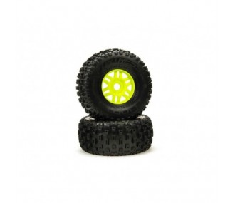 ARRMA dBoots  Fortress  Tyre Set Glued Green (Pair) - ARA550068 - FLASH RC
