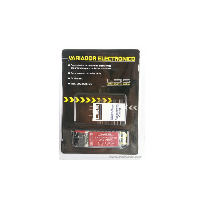 VARIO BRUSHLESS . LBS 80A opto (sans bec) avec carte de programmation