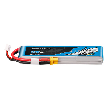 Batterie Gen ace lipo 3S 11.1V 750mAh 80C prise XT30 