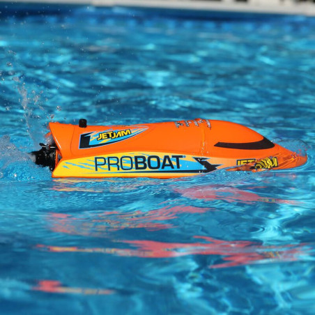 Jet Jam V2 12" Self-Righting Pool Racer Brushed RTR, Orange - FLASH RC