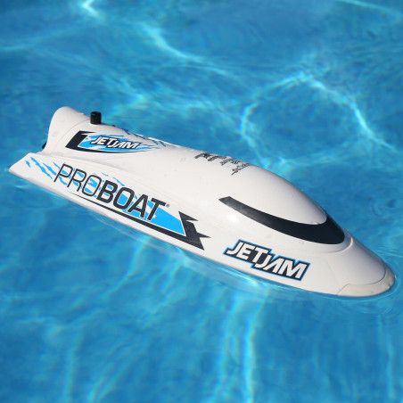 Jet Jam V2 12" Self-Righting Pool Racer Brushed RTR, White - FLASH RC