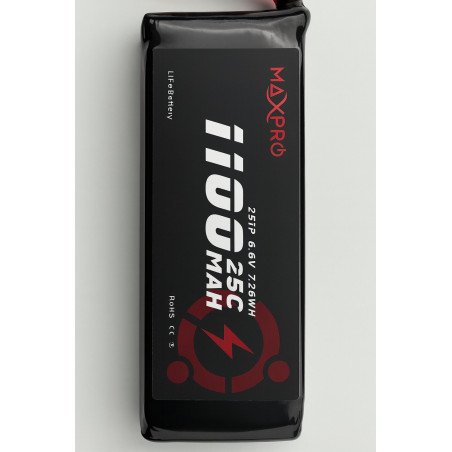 Batterie LiFe MaxPro 6.6V 1100mAh 25C JR/MPX