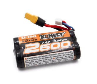 Konect Batterie Li-ion 7.4V 2600mAh 15C XT60 KN-LI0742600-XT60 - FLASHRC