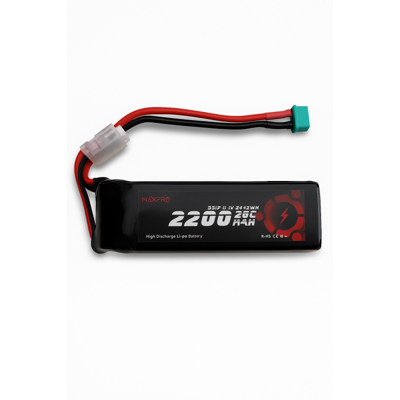 Batterie lipo MaxPro 3S 11.1V 2200mAh 25C prise MPX - FLASHRC