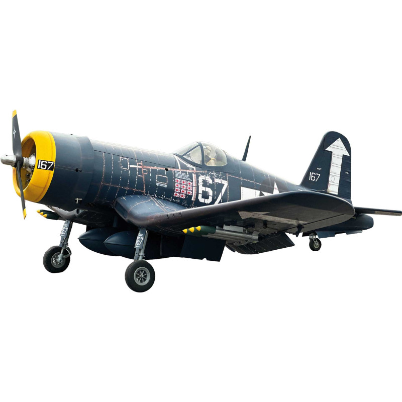 Avion VQ Models Corsair F4U bleu jaune / 1810mm ARF Warbird