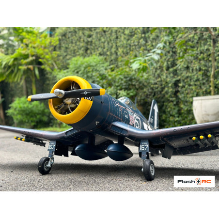 Avion VQ Models Corsair F4U bleu jaune / 1810mm ARF Warbird