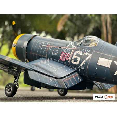 Avion VQ Models Corsair F4U bleu jaune / 1810mm ARF Warbird