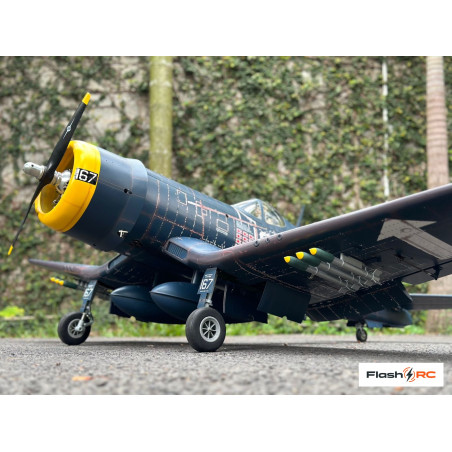 Avion VQ Models Corsair F4U bleu jaune / 1810mm ARF Warbird