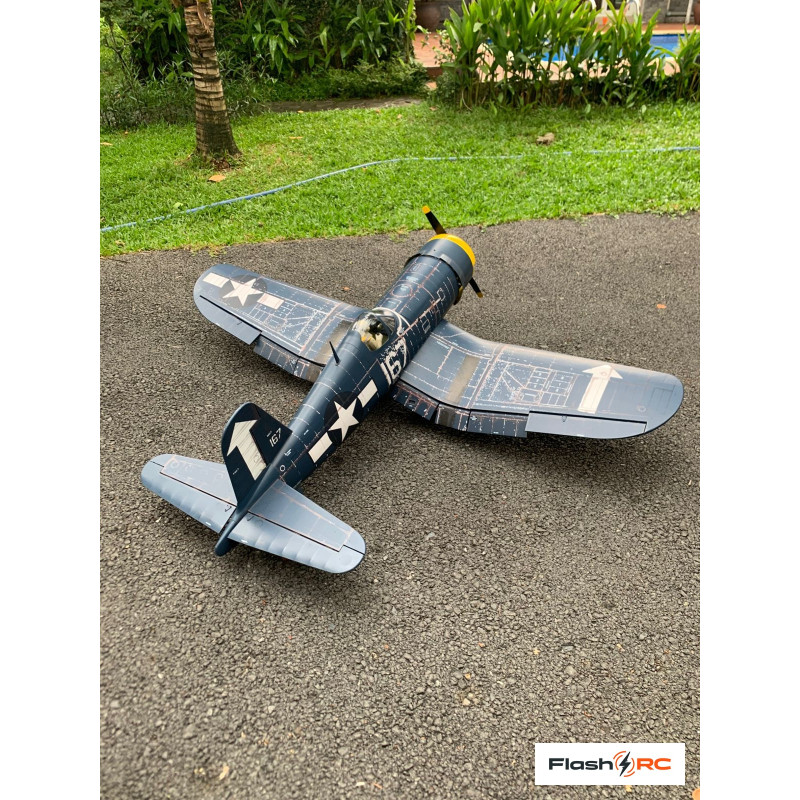 Avion VQ Models Corsair F4U bleu jaune / 1810mm ARF Warbird