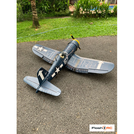 Avion VQ Models Corsair F4U bleu jaune / 1810mm ARF Warbird