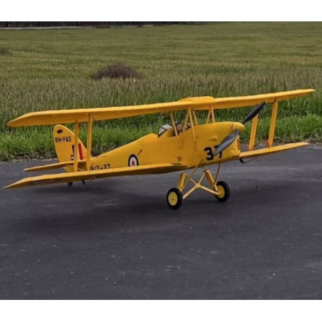 Avion Dynam Tiger Moth V2 Jaune Biplan PNP 1300mm