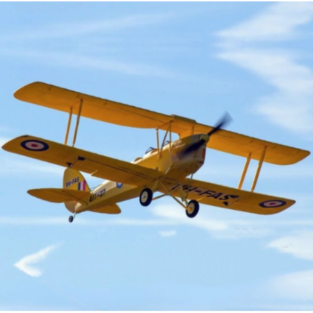 Avion Dynam Tiger Moth V2 Jaune Biplan PNP 1300mm
