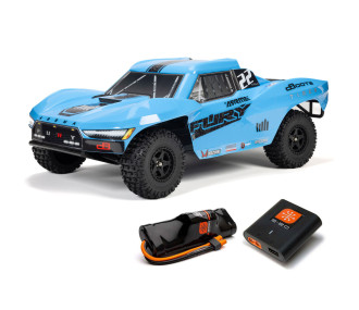 1/10 FURY 2WD RTR à charbons Short Course Truck (avec batterie et chargeur) bleue