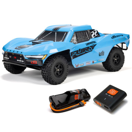 1/10 FURY 2WD RTR à charbons Short Course Truck (avec batterie et chargeur) bleue