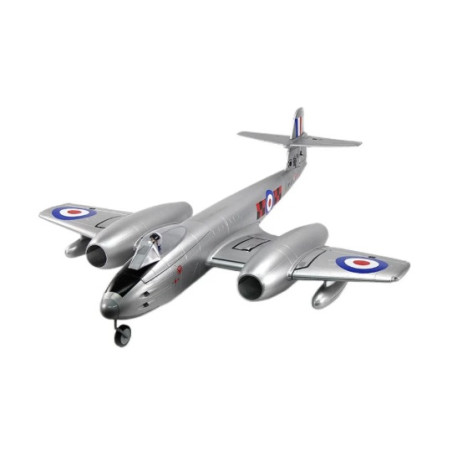 Avion Dynam Gloster Meteor F8 V2 argenté Twin 70 mm EDF Jet PNP