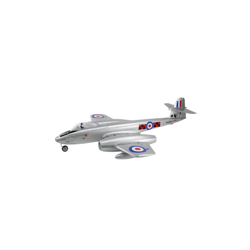 Avion Dynam Gloster Meteor F8 V2 argenté Twin 70 mm EDF Jet PNP