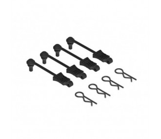 Piezas de repuesto para coches RC - ARRMA AR390165 Body Clip Retainer 1/10 Scale Negro (4) - FLASH RC