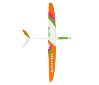 Planeur Vortrix "L" TopModel Blanc Orange Rose Vert env. 2m - FLASHRC