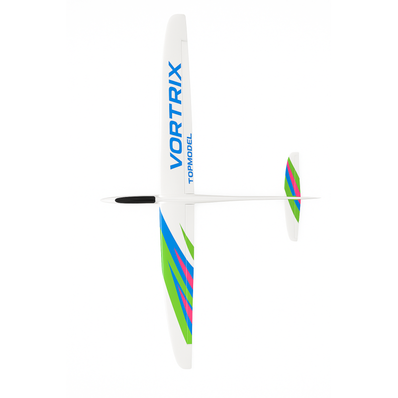Motoplaneur Vortrix Topmodel Blanc, Vert, Bleu Rose, env. 1,5m - FLASH RC