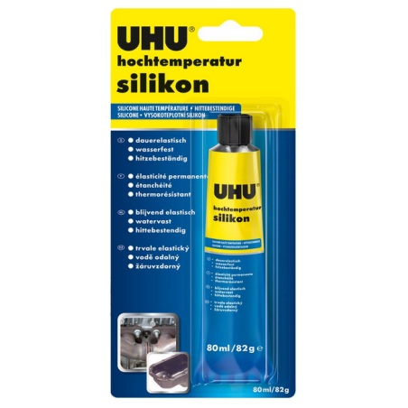 Mastic de silicone pour haute température, 80 ml, noir, 46735, par UHU - FLASH RC