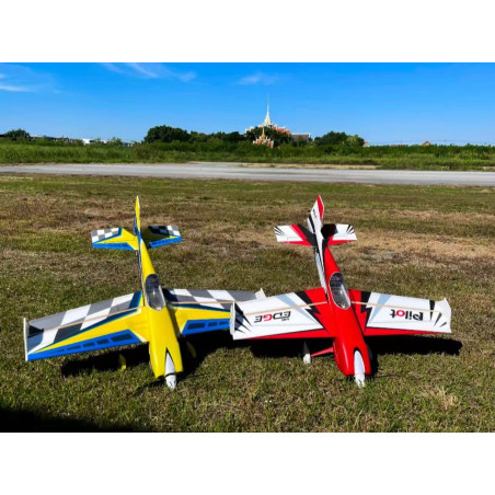 Avion Voltige Pilot RC - EDGE 540 (1.0m), Jaune, Bleu, gris - FLASHRC