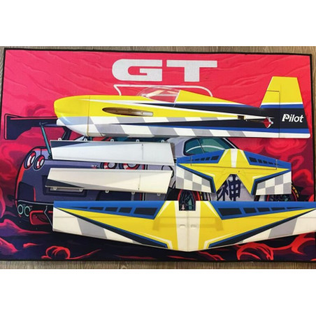 Avion Voltige Pilot RC - EDGE 540 – 39″ (1.0m), Jaune, Bleu, gris