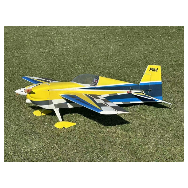 Avion Voltige Pilot RC - EDGE 540 – 39″ (1.0m), Jaune, Bleu, gris