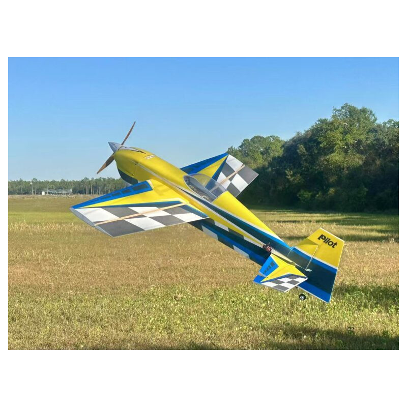 Avion Voltige Pilot RC - EDGE 540 (1.0m), Jaune, Bleu, gris - FLASHRC